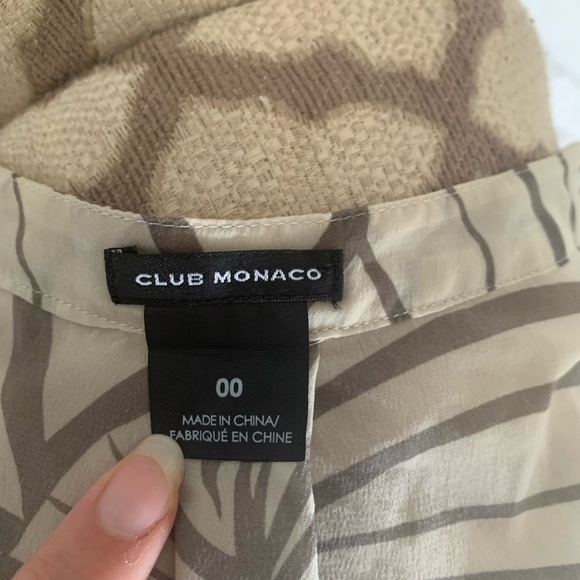 Club Monaco 100% Silk White Abstract Mini Dress - Picture 6 of 7